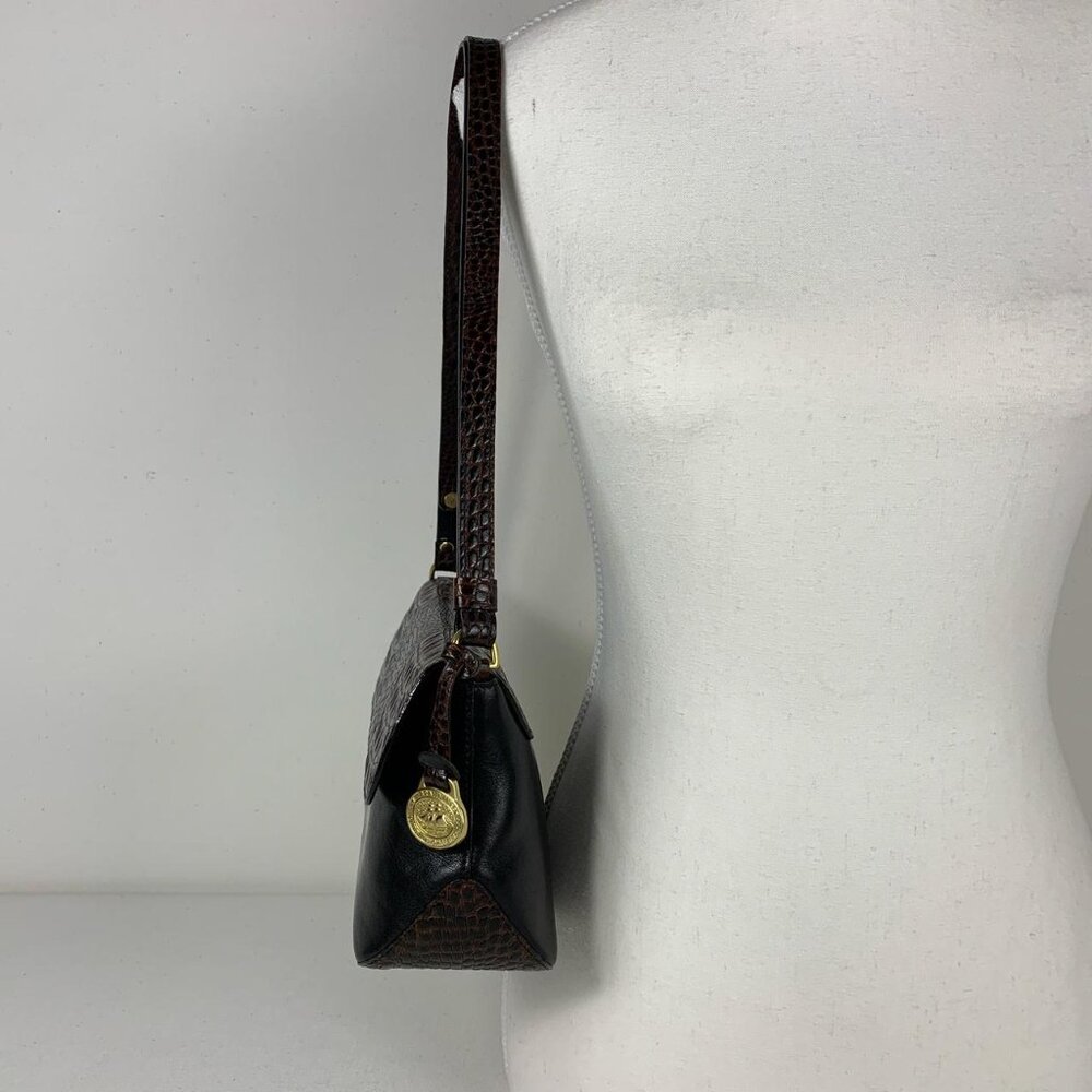 Brahmin Elegant Brown & Black Leather Crossbody Bag - Picture 3 of 8